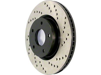 StopTech Sport Cross-Drilled Brake Rotor; Front Passenger Side (16-24 Camaro LS & LT w/ Single Piston Front Calipers)