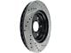 StopTech Sport Drilled and Slotted Rotor; Rear Passenger Side (16-24 Camaro LS, LT, LT1)