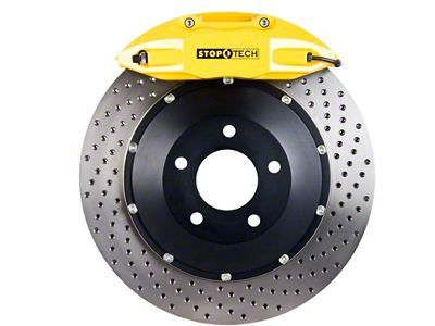 StopTech ST-41 Performance Drilled 2-Piece Rear Big Brake Kit; Yellow Calipers (10-15 Camaro LS, LT)