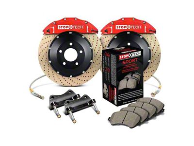 StopTech ST-60 Performance Drilled Coated 2-Piece Front Big Brake Kit with 355x32mm Rotors; Red Calipers (10-15 Camaro SS, ZL1)