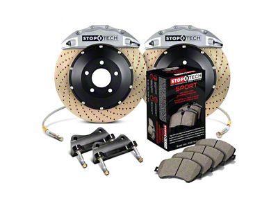 StopTech ST-60 Performance Drilled Coated 2-Piece Front Big Brake Kit with 355x32mm Rotors; Silver Calipers (10-15 Camaro SS, ZL1)