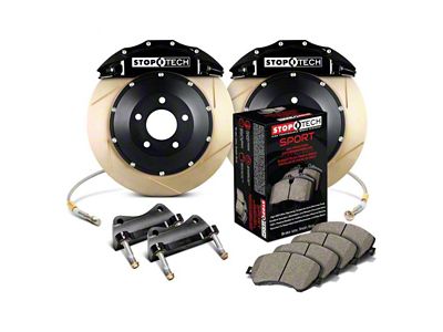 StopTech ST-60 Performance Slotted Coated 2-Piece Front Big Brake Kit with 355x32mm Rotors; Black Calipers (10-15 Camaro SS, ZL1)
