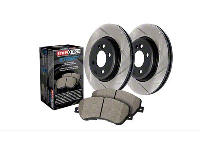 StopTech Street Axle Drilled Brake Rotor and Pad Kit; Front and Rear (10-15 Camaro SS)