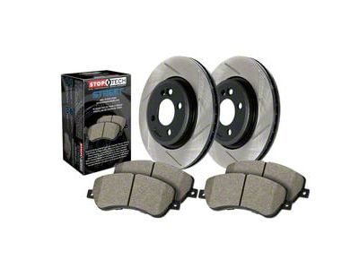 StopTech Street Axle Slotted Brake Rotor and Pad Kit; Rear (10-15 Camaro SS, ZL1)