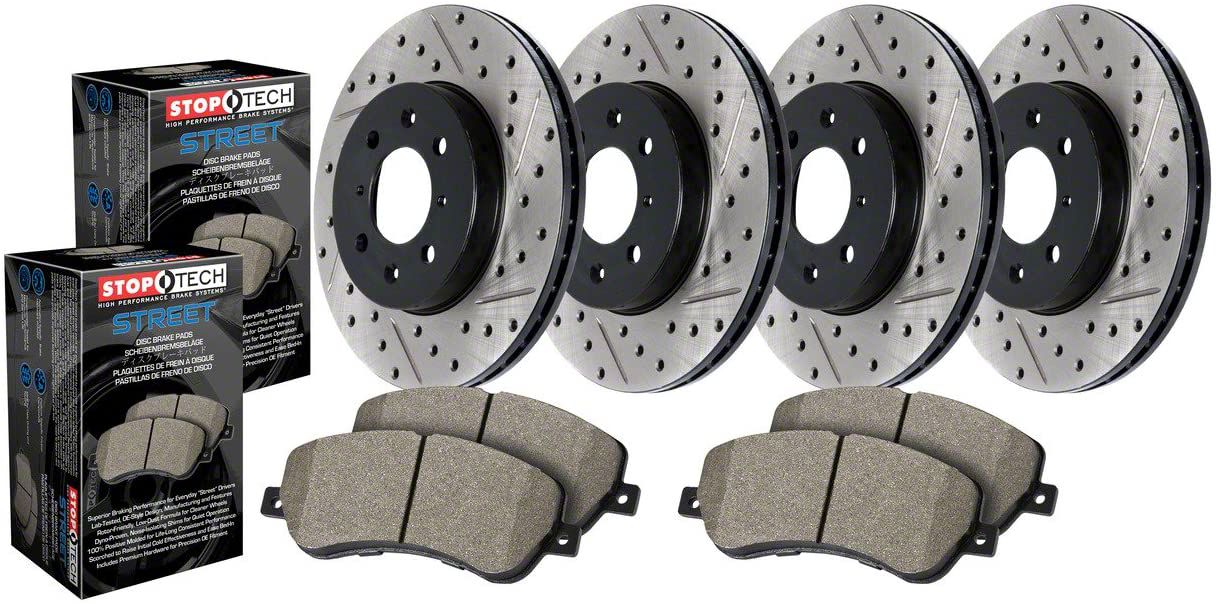 StopTech Challenger Street Axle Drilled and Slotted Brake Rotor and Pad ...