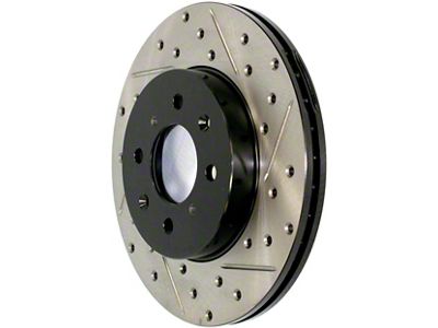 StopTech Sport Drilled and Slotted Rotor; Rear Driver Side (06-11 5.7L HEMI RWD Charger w/ Vented Rear Rotors; 12-23 Charger Enforcer, Pursuit)