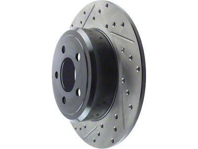 StopTech Sport Drilled and Slotted Rotor; Rear Passenger Side (06-14 V6 RWD Charger w/ Solid Rear Rotors; 15-16 V6 RWD Charger)