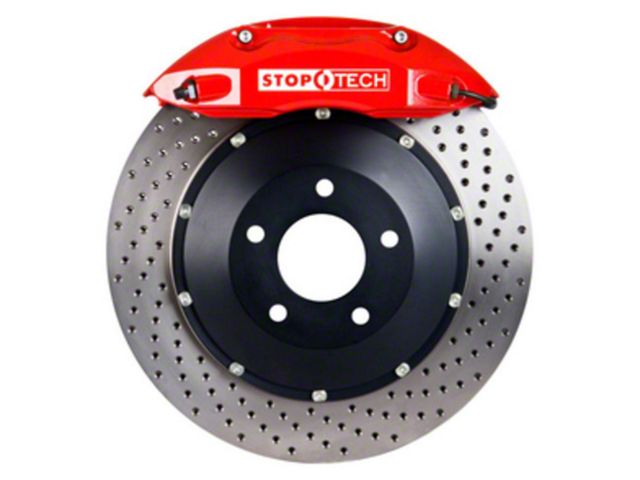 StopTech ST-40 Performance Drilled 2-Piece Rear Big Brake Kit; Red Calipers (06-15 6.1L HEMI, 6.4L HEMI Charger)