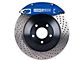 StopTech ST-40 Touring Drilled 1-Piece Rear Big Brake Kit; Blue Calipers (06-10 3.5L, 5.7L HEMI Charger)