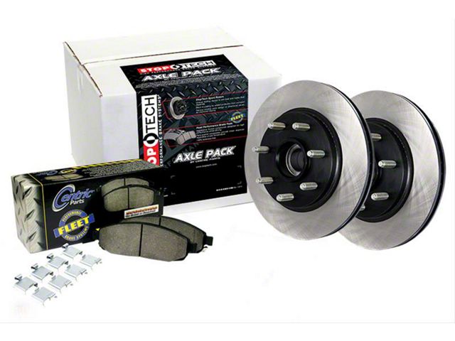 StopTech Truck Axle Slotted Brake Rotor and Pad Kit; Front (06-14 V6 RWD Charger w/ Solid Rear Rotors; 15-16 V6 RWD Charger)