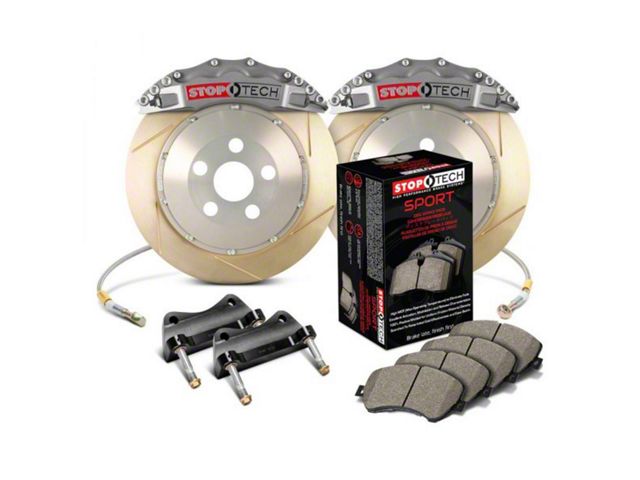 StopTech ST-60 Trophy Sport Slotted Coated 2-Piece Front Big Brake Kit with 380x32mm Rotors; Silver Calipers (17-18 Corvette C7 Stingray)
