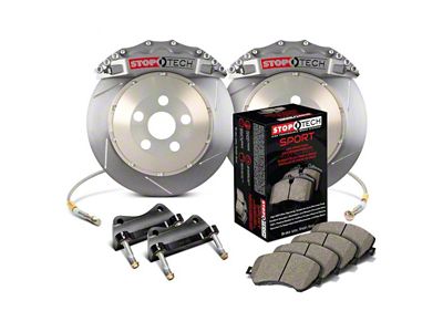 StopTech ST-60 Trophy Sport Slotted 2-Piece Front Big Brake Kit with 380x32 Rotors; Silver Calipers (06-13 Corvette C6)