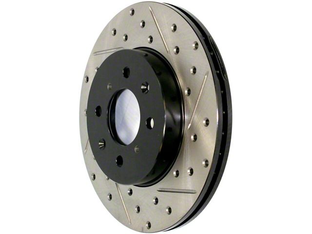 StopTech Sportstop Cryo Drilled and Slotted Rotor; Front Driver Side (05-10 Mustang GT; 11-14 Mustang V6)