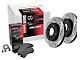 StopTech Street Axle Drilled Brake Rotor and Pad Kit; Front (15-23 Mustang GT w/o Performance Pack, EcoBoost w/ Performance Pack)