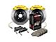 StopTech Touring Slotted 1-Piece Front Big Brake Kit; Yellow Calipers (15-23 Mustang, Excluding GT500)