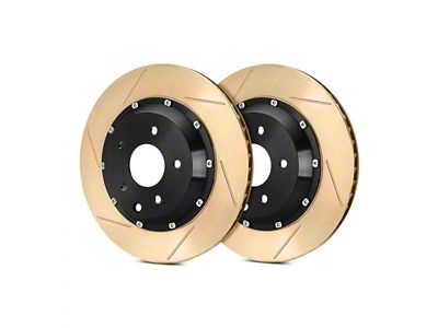 StopTech 2-Piece Zinc Coated AeroRotor and Hat Slotted Rotors; Front Pair (13-14 Mustang GT500)