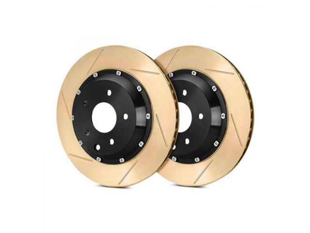 StopTech 2-Piece Zinc Coated AeroRotor and Hat Slotted Rotors; Front Pair (13-14 Mustang GT500)