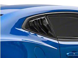 Bakkdraft Quarter Window Louvers; Unpainted Black (16-24 Camaro Coupe)