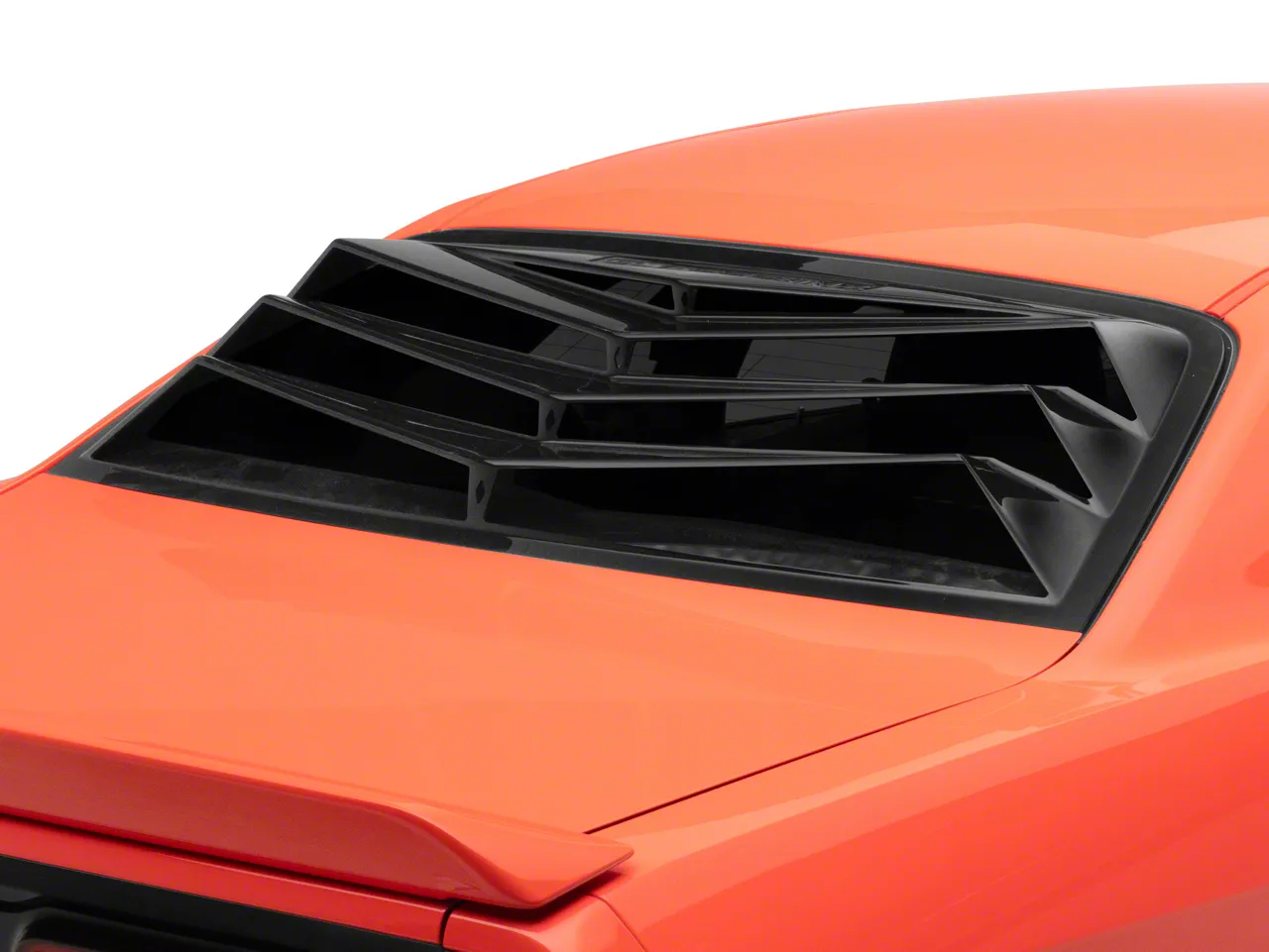 Challenger Bakkdraft Rear Window Louvers; Unpainted Black (08-23 ...