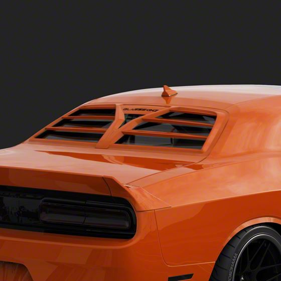 Torch Rear Window Louvers; Matte Black (08-23 Challenger)