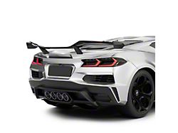 Z06 Style Rear Spoiler; Gloss Black (20-24 Corvette C8)