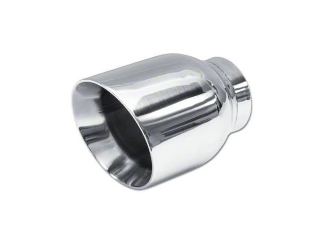 Street Series Street Style Angle Cut Exhaust Tip; 4-Inch; Polished (Fits 2.50-Inch Tailpipe)