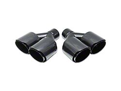 Street Series Street Style Dual Angle Cut Exhaust Tips; 4-Inch; Carbon Fiber; Driver and Passenger Side (Fits 2.50-Inch Tailpipe)