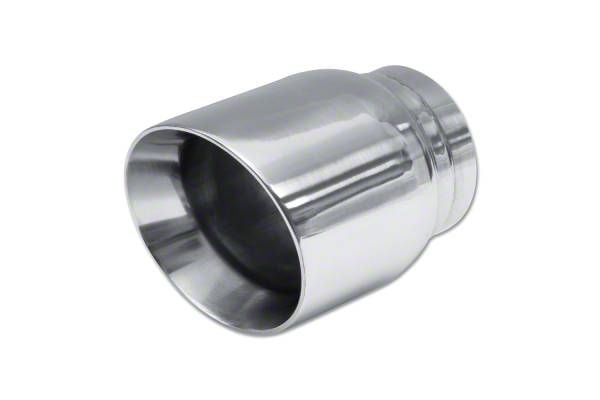 Street Series Street Style Angle Cut Exhaust Tip; 4-Inch; Polished (Fits 3-Inch Tailpipe)