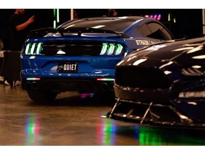 Striker Lights RGB Blacked Out Euro Tail Lights; Black Housing; Clear Lens (15-23 Mustang)