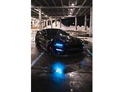 Striker Lights RGB Flow Series S650 Style Headlights with BlueGhozt Controller; Matte Black Housing; Clear Lens (18-23 Mustang GT, EcoBoost)