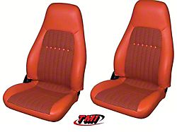 TMI Deluxe Front and Rear Seat Upholstery Kit; Hugger Orange with Black/Orange Houndstooth Insert (97-02 Camaro Coupe)