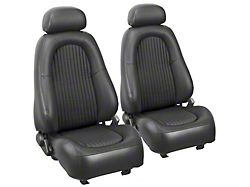 TMI Bullitt GT Sport Front Seat Upholstery Kit; Dark Charcoal Micro Perforated Vinyl (2001 Mustang Bullitt)