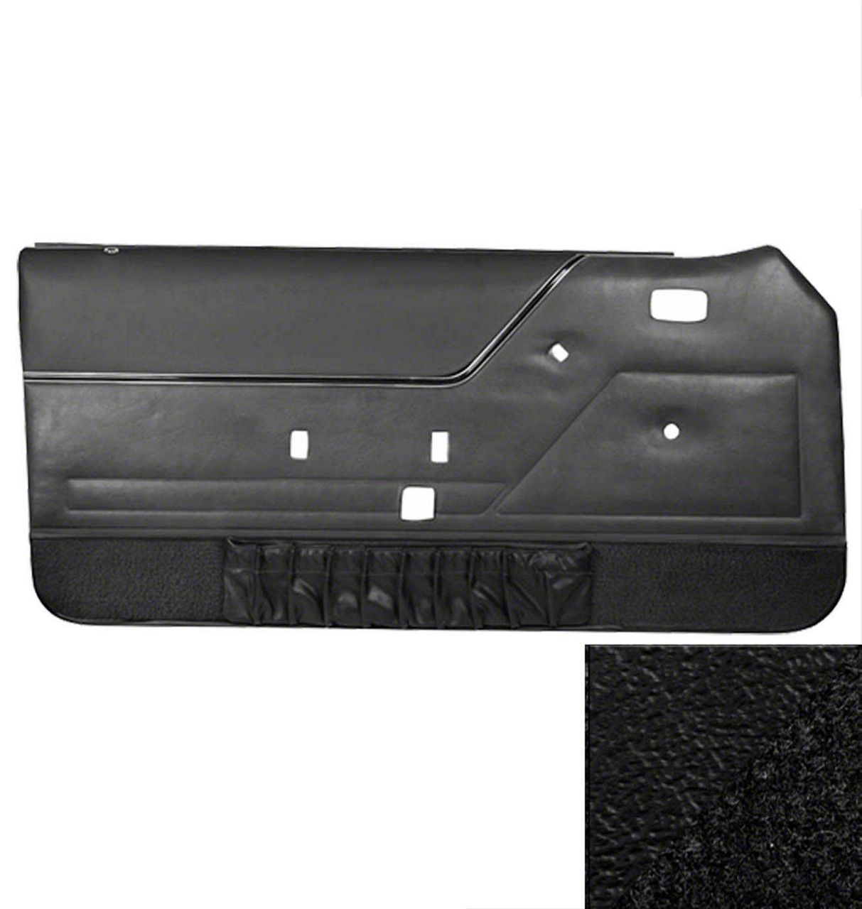 Tmi Mustang Door Panels; Black 10-73205-958-9p-801 (85-86 Mustang Coupe 