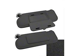 TMI Sun Visors with Mirrors; Ebony Black Cloth (85-93 Mustang Coupe & Hatchback w/o Sunroof or T-Top)