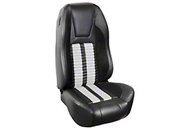 TMI Premium Sport R500 Upholstery and Foam Kit; Black Vinyl and White Stripe/Stitch (94-98 Convertible)