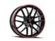 Touren TR60 Gloss Black with Red Ring Wheel; 18x8 (05-09 Mustang GT, V6)