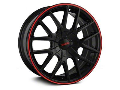 Touren TR60 Gloss Black with Red Ring Wheel; 19x8.5 (05-09 Mustang GT, V6)