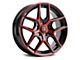 Touren TR79 Gloss Black with Red Tinted Face Wheel; 17x8 (05-09 Mustang GT, V6)