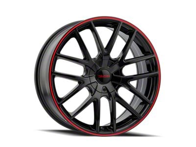 Touren TR60 Gloss Black with Red Ring Wheel; 17x7.5 (06-10 Charger, Excluding SRT8)