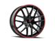 Touren TR60 Gloss Black with Red Ring Wheel; 18x8 (06-10 Charger, Excluding SRT8)