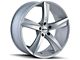 Touren TR72 Gloss Silver Machined Wheel; Rear Only; 20x10 (10-15 Camaro)