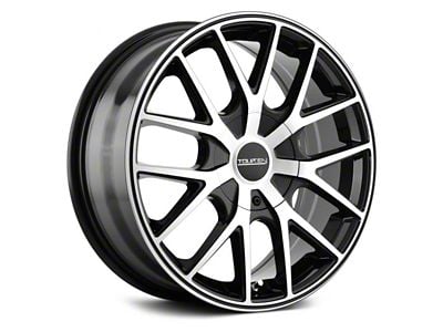 Touren TR60 Gloss Black Machined with Black Ring Wheel; 17x7.5 (10-14 Mustang GT w/o Performance Pack, V6)