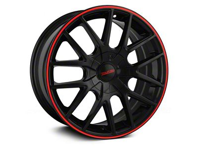 Touren TR60 Gloss Black with Red Ring Wheel; 19x8.5 (10-14 Mustang GT w/o Performance Pack, V6)