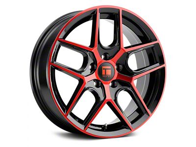 Touren TR79 Gloss Black with Red Tinted Face Wheel; 18x8 (10-14 Mustang GT w/o Performance Pack, V6)