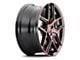 Touren TR79 Gloss Black with Red Tinted Face Wheel; 18x8; 35mm Offset (10-14 Mustang GT w/o Performance Pack, V6)