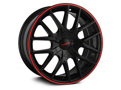 Touren TR60 Gloss Black with Red Ring Wheel; 18x8 (94-98 Mustang)