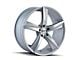 Touren TR72 Gloss Silver Machined Wheel; 20x10 (16-24 Camaro)