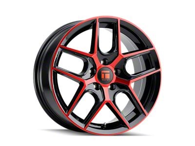 Touren TR79 Gloss Black Machined with Red Wheel; 18x8; 35mm Offset (16-24 Camaro, Excluding SS w/ 6-Piston Front Calipers & ZL1)