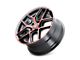 Touren TR79 Gloss Black Machined with Red Wheel; 18x8; 35mm Offset (16-24 Camaro, Excluding SS w/ 6-Piston Front Calipers & ZL1)