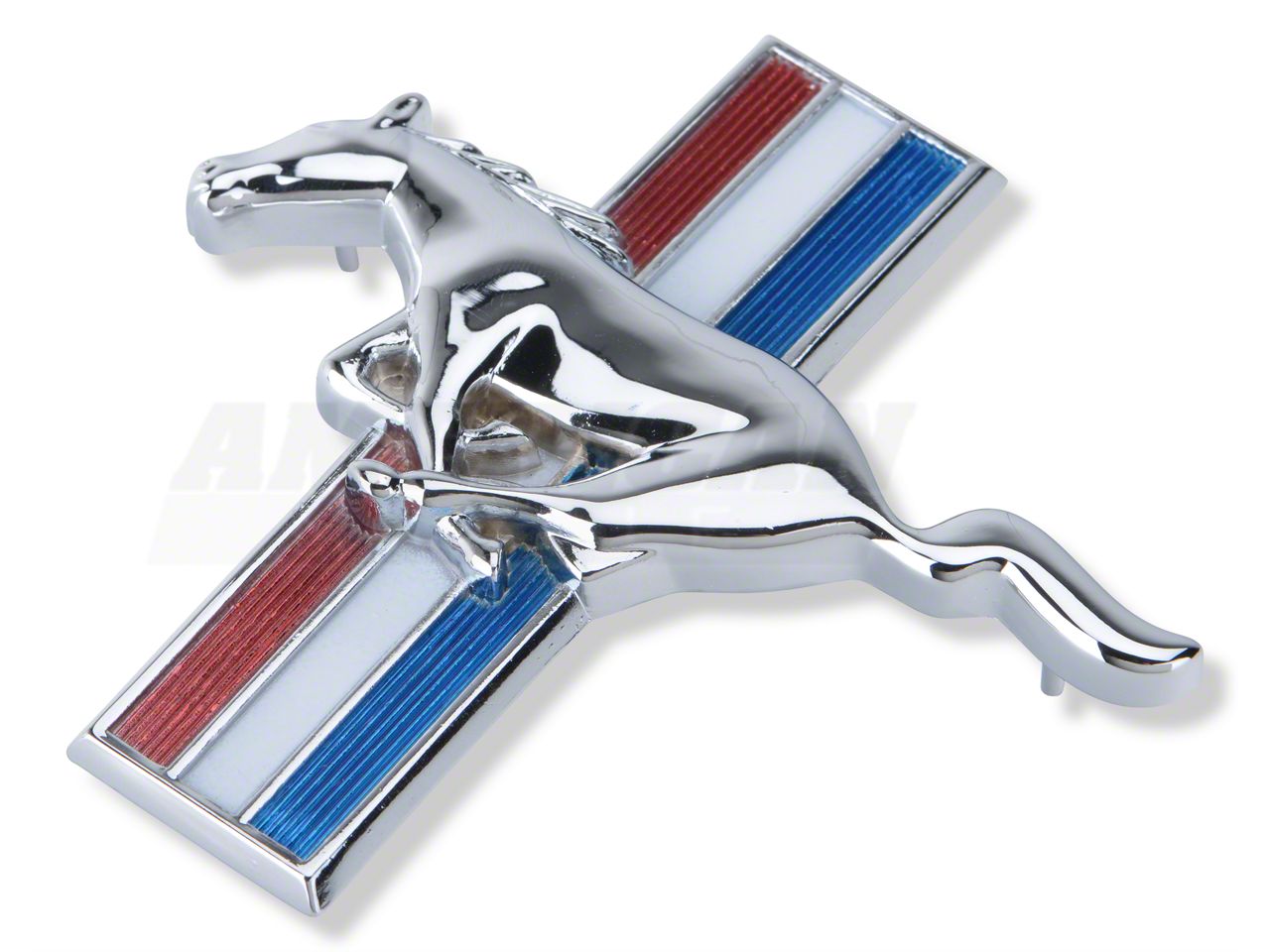 Modern Billet Mustang Running Pony Tri-Bar Grille Emblem 17106